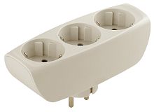 Разветвитель (Тройник) с заземлением плоский ЭРА SP-3e-I 3-м 16А 3500Вт слоновая кость картинка 